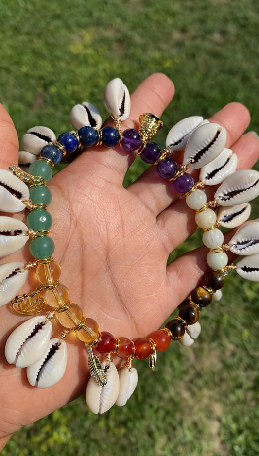 Chakra Cowrie Anklet