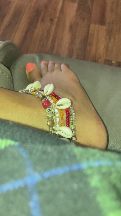 Cowrie Shell Anklet (Half Shell Design)